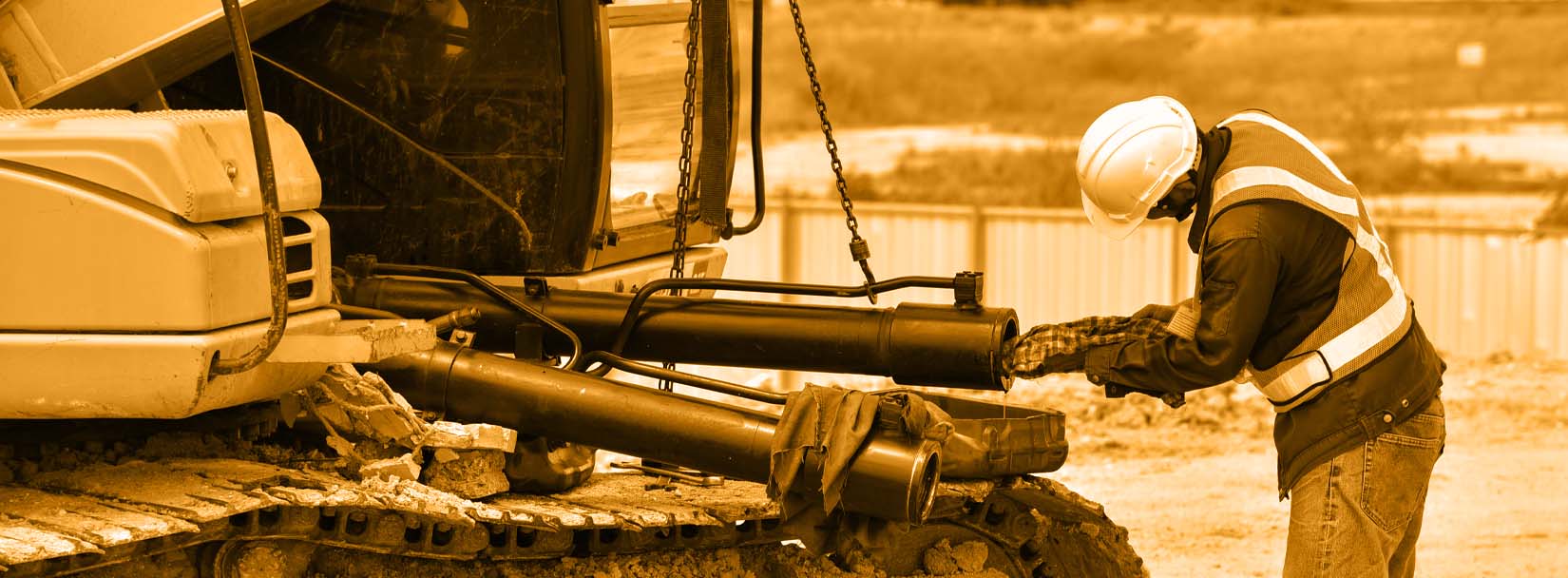 service technetium fixing an excavator